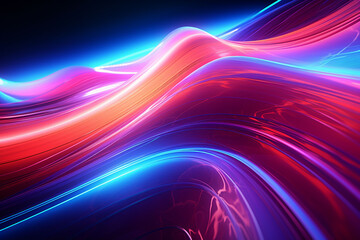 Fototapeta na wymiar Neon wave background with created with generative ai