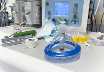 laryngoscope, ventilator, intubation kit, endotracheal tube, oral airway, laryngeal mask, crucial for respiratory support and airway management in hospital settings