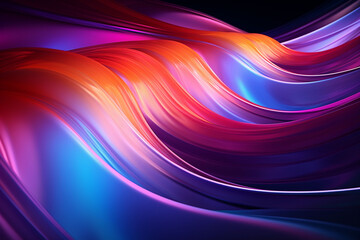 Neon wave background with created with generative ai