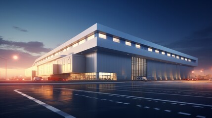 efficient modern logistics warehouse: ai-enhanced architectural structure
