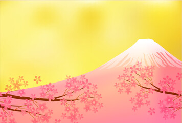 富士山　桜　春　背景