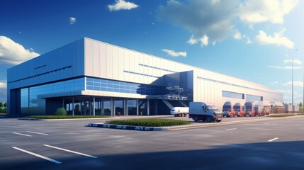 efficient modern logistics warehouse: ai-enhanced architectural structure
