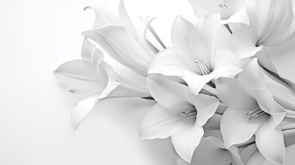 Black and white composition of Amaryllis. Background with flower. 