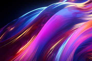 Fototapeta premium Neon wave background with created with generative ai