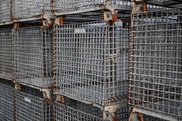 Metal crab cages.