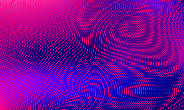 an abstract background image or wallpaper screen with flowing circular and curved arcs of dot patterns, in bright saturated purples, violets, and magentas.