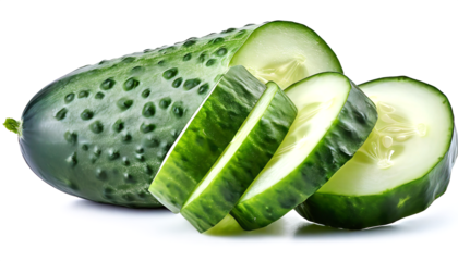 cucumber isolated on white background, clipping path, full depth of field.