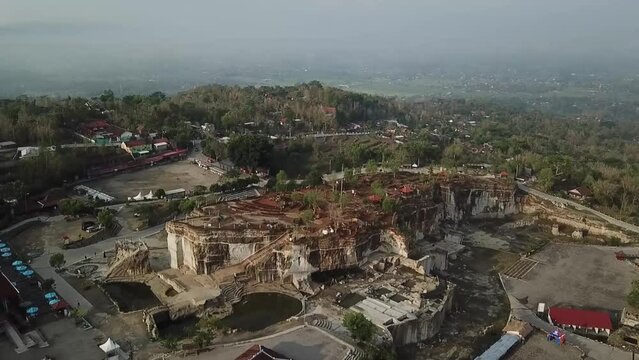 aeral shot yogyakarta tebing breksi