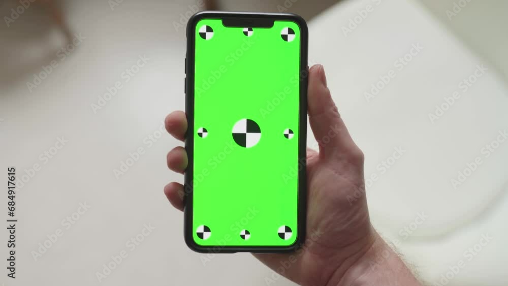 Poster Smartphone device with tracking zones and circles. Video display ideas