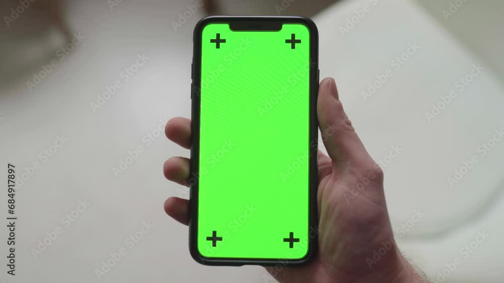 Poster Green display switched off after use. Tracking points to assist editor