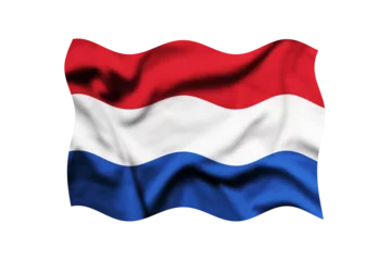 Fotobehang Waving the flag of NETHERLANDS on a transparent background. 3d rendering. Clipping Path Included © Creative Canvass