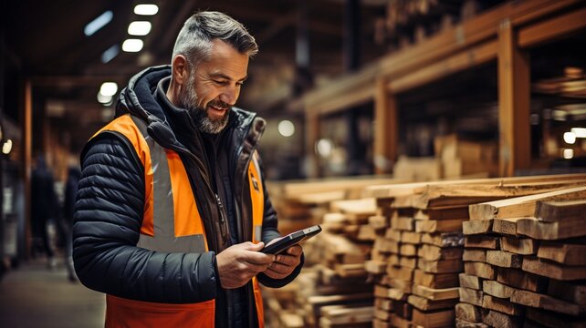 In A Building Supplies Store, Two Storekeepers Talk About Operational Concerns While Holding An Estimate..