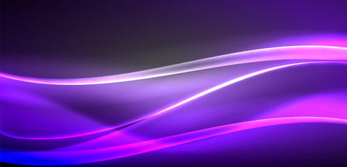 Neon-lit waves surge across background, mesmerizing dance of luminescence and motion. Dynamic backdrop captures essence of energy and modern aesthetics