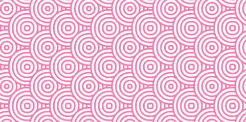 Fototapeta na wymiar Seamless pink pattern with circles fabric curl technology backdrop background. Abstract overlapping pattern with waves pattern with waves and pink geometric retro background. 