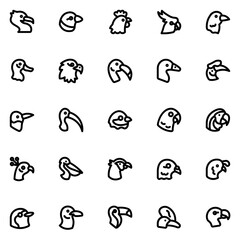 birds line icon sheet
