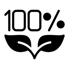 100 percent glyph icon