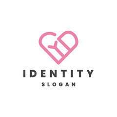 letter yd love logo design vector graphic idea creative