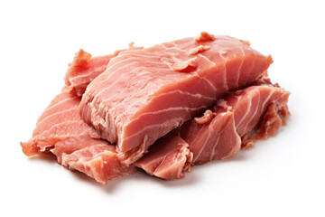 Portion of tuna on white background