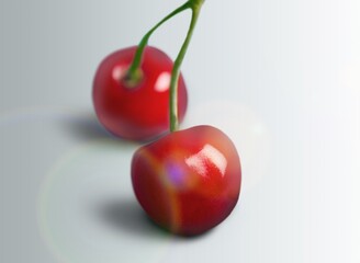 Obraz premium Fresh ripe sweet red Cherry
