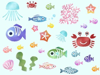 カラフルな魚の背景　A-2