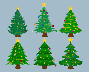 vector christmas tree Set