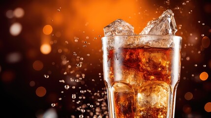 cold cool soda drink cola illustration ice fresh, glass background, soft carbonated cold cool soda drink cola