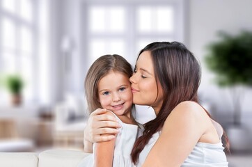 Happy family. mother and child play