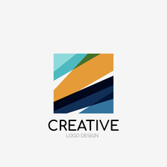 Modern abstract logo design. Geometric vector art. Clean overlapping lines and abstract shapes. Perfect for modern brand