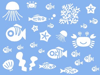 白い魚の背景　B-2