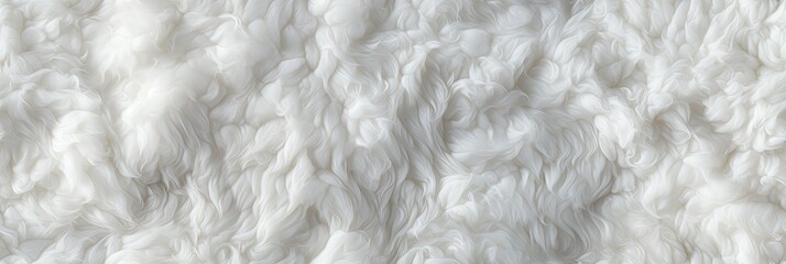 seamless texture pattern of white wool made of artificial fluffy animal fur