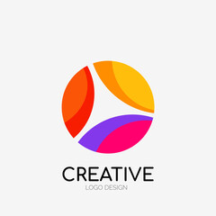 Modern abstract logo design. Geometric vector art. Clean overlapping lines and abstract shapes. Perfect for modern brand
