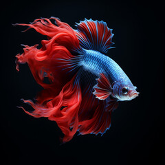 Fototapeta premium Betta fish, Colorful fighting Siamese fish with beautiful tail.