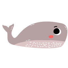Cute Sea Creature Vector Whale