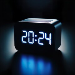 Digital Clock Displaying 2024, Happy New Year