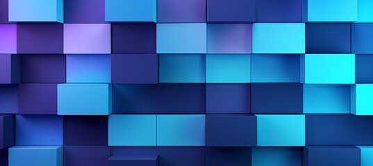 Blue purple abstract background with squares and rectangles of varying sizes - obrazy, fototapety, plakaty
