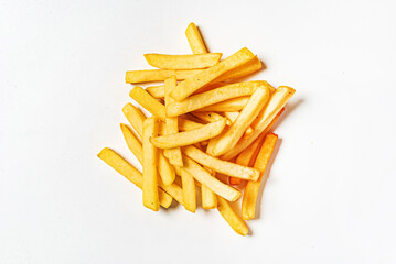 french fries on the white
