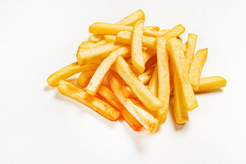 french fries on the white