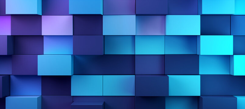 Blue purple abstract background with squares and rectangles of varying sizes