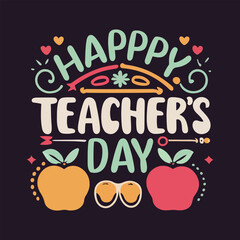 Obraz premium teacher day t-shirt illustration 