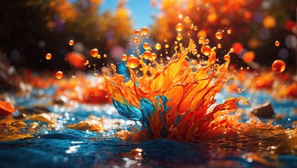 "Vibrant Orange Splash: A Captivating Stock Photo