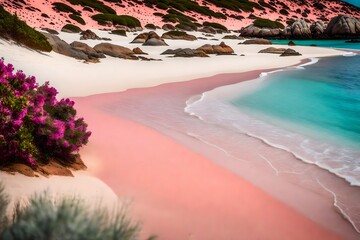 Amazing pink sand beach in Island