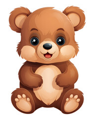 Fototapeta premium doodle teddy bear happiness sitting ,single lovely bear