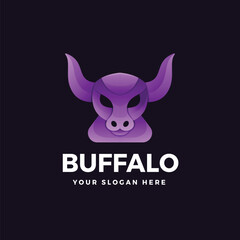 Buffalo gradient logo vector icon illustration