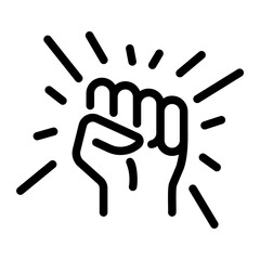 fist Line Icon