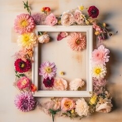 bouquet of flowers on a wooden background