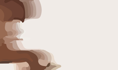 Aesthetic abstract art with a combination of shapes and brown colors. Suitable for background and poster