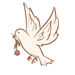 Wedding Illustration Dove Bird