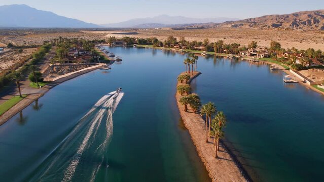 Private lake in the coachella valley Desert 