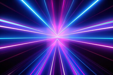Obraz premium abstract futuristic background with pink blue glowing neon moving high speed wave lines and bokeh lights. Data transfer concept Fantastic wallpaper