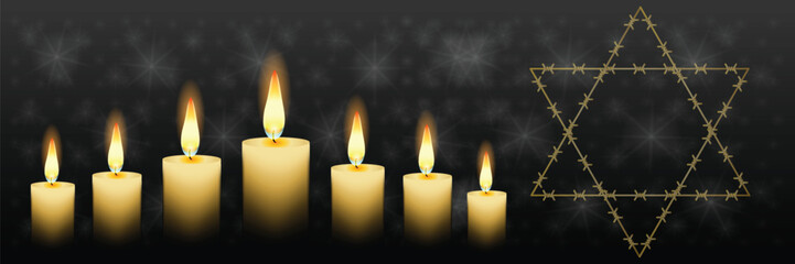 International Holocaust Remembrance Day vector. Star of David . January 27. Important day